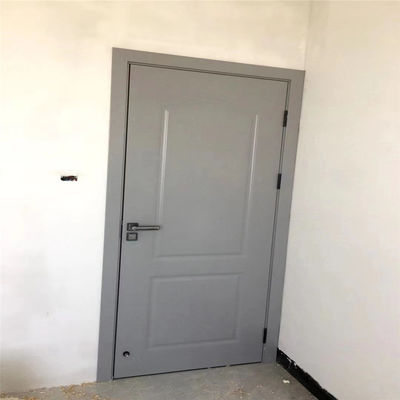 Warna Abu-abu Dengan Kunci Pintu Tunggal Aluminium Clad Wood Entry Doors Digunakan Untuk Rumah