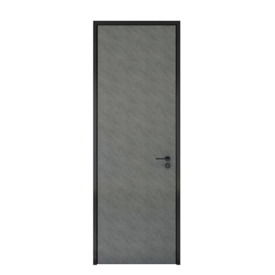 Pintu Eksterior Butir Kayu 900mm, Pintu Depan Kayu Hitam Metalik ISO9001